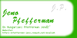 jeno pfefferman business card